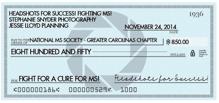 Donation to MS Society from Stephanie Snyder Photography